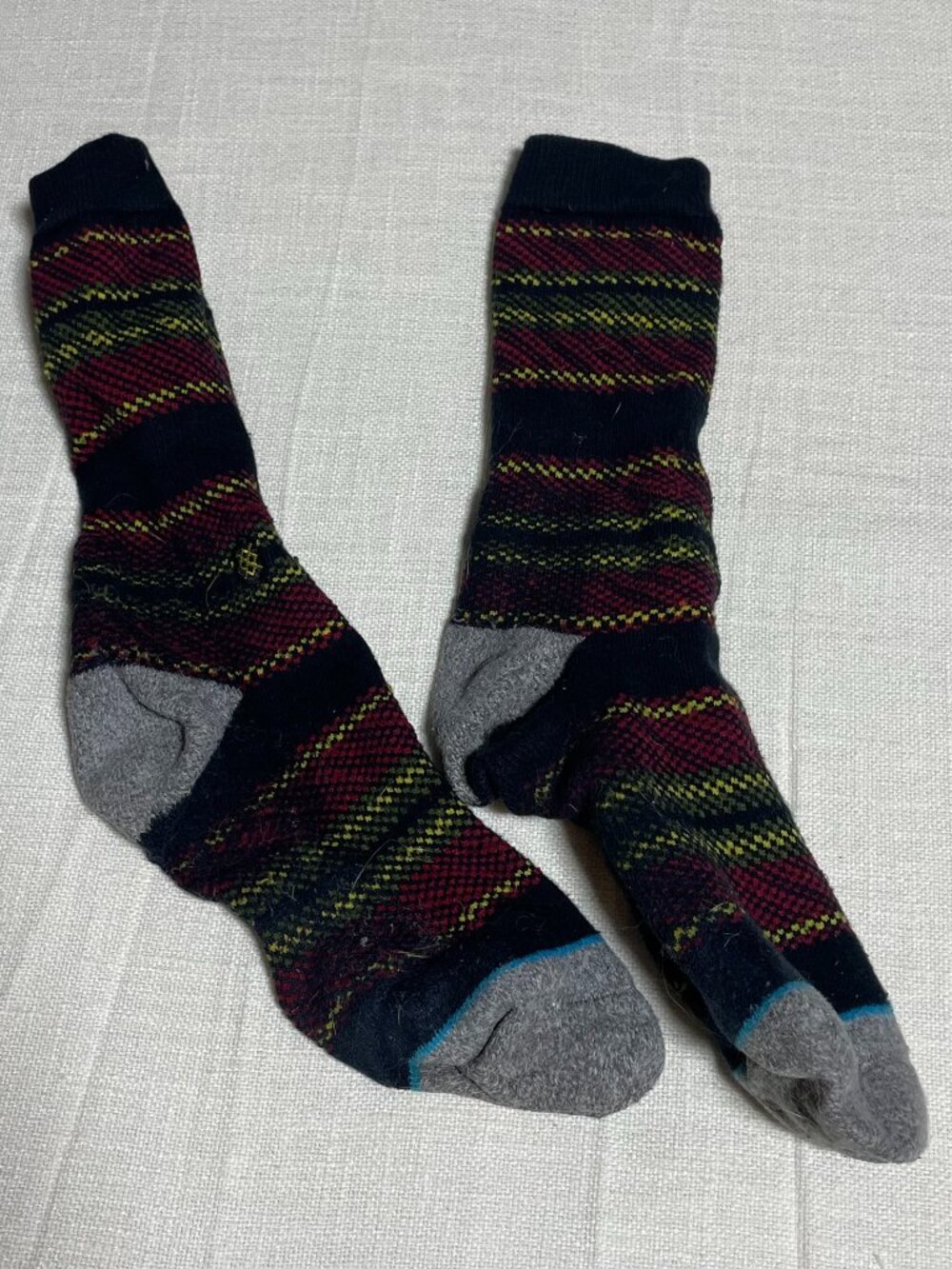 Stance Red/Yellow/Green Striped High Socks (W 9)